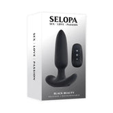 Selopa BLACK BEAUTY USB Rechargeable Vibrating Butt Plug With Wireless Remote Black